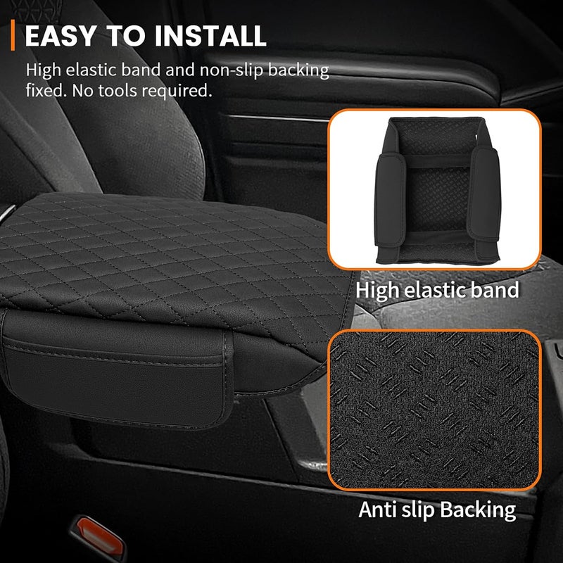 Rilsen Custom for Center Console Cover 2025 2026 Toyota 4runner Armrest Cover Accessories PU Leather Armrest Seat Box Cover Protector with Pockets Storage Bag - Image 5